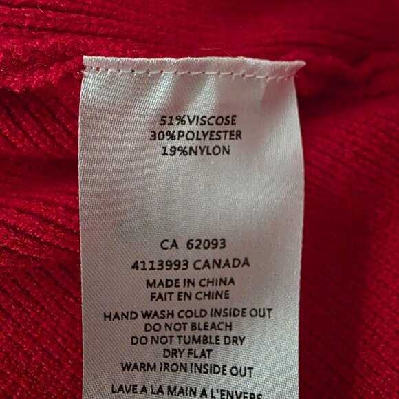 Elena Wang Red Button-Side Turtleneck Sweater S - Picture 6 of 12